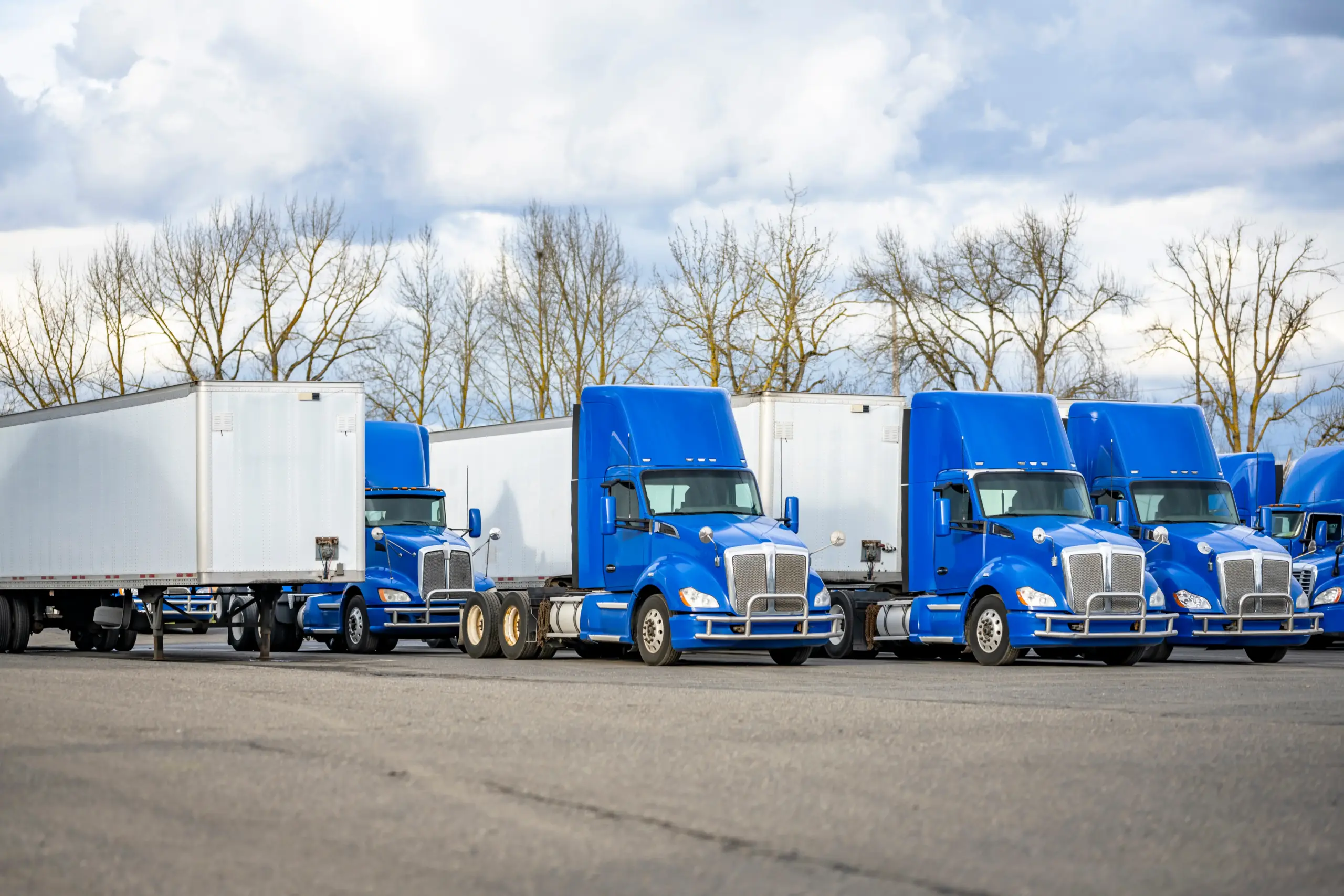 Day Cabs sitting in shipping yard